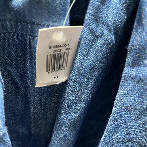 OLD NAVY size 3X Chambray Blue Denim Tiered Peasant Top Boho Bohemian NWT - Picture 5 of 5